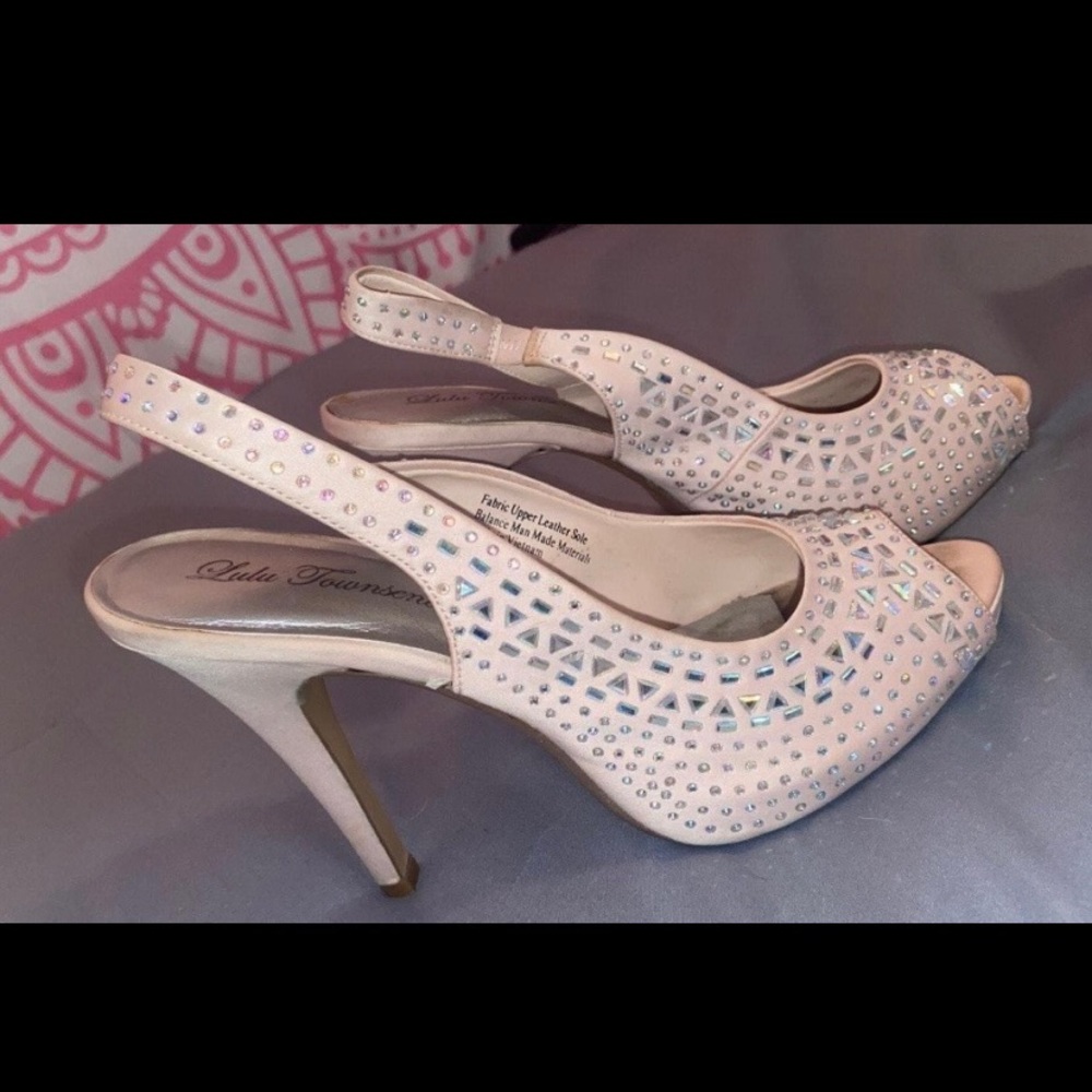 Light pink gem heels